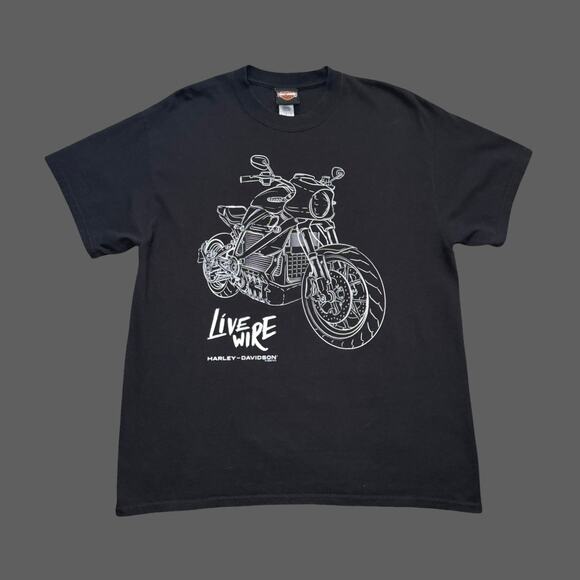 Harley Davidson Livewire 2020 Black/White Graphic Tee Size L GUC - Picture 1 of 7